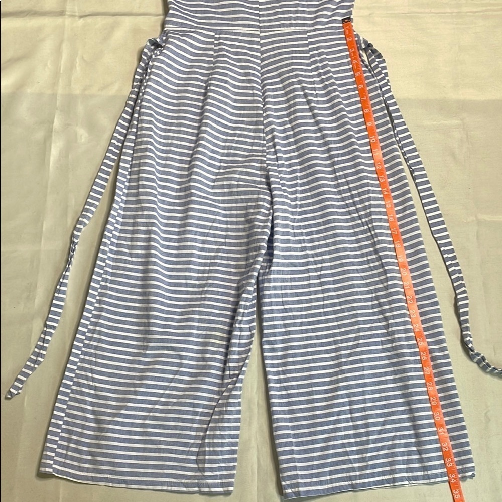 CBR Striped Halter Jumpsuit in Blue and White with waist tie - Picture 11 of 12